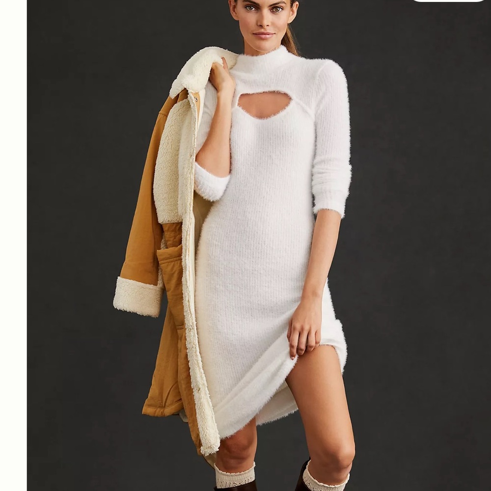 anthropologie s new Daily Practice by Anthropologie Fuzzy Ribbed White Long